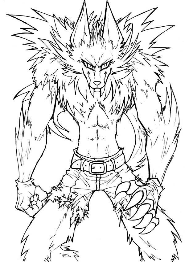 Awesome Drawing Of Werewolf Coloring Page Coloring Sun Monster