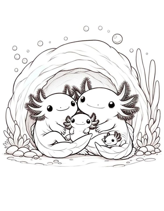 Axolotl Coloring Pages Free Printable PDF Axolotl Coloring Pages Free Printable PDF