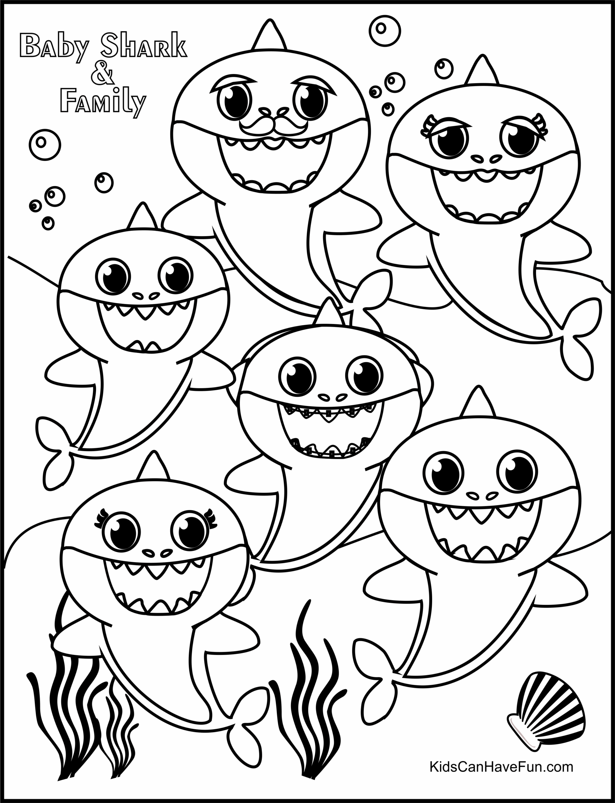 Baby Shark And Family Coloring Page Family Coloring Pages Shark