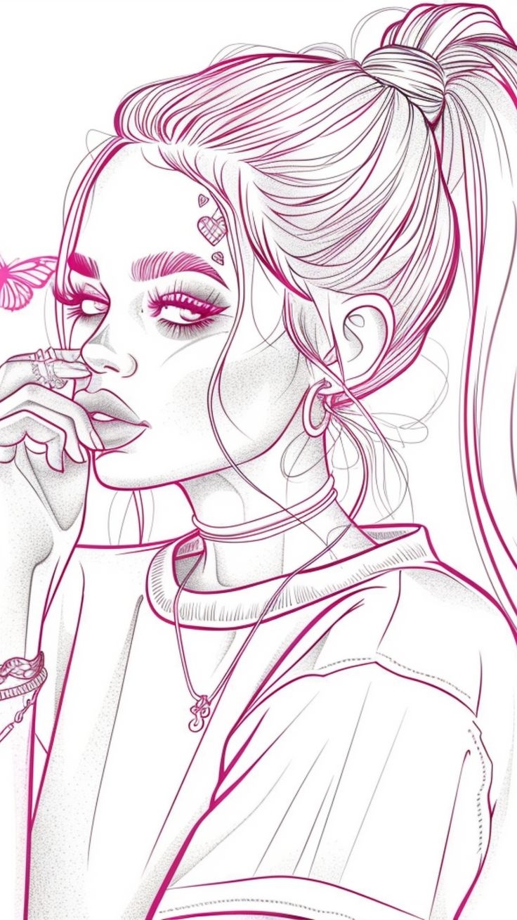 Baddie Lips Coloring Pages Printable Baddie Lips Coloring Pages Printable