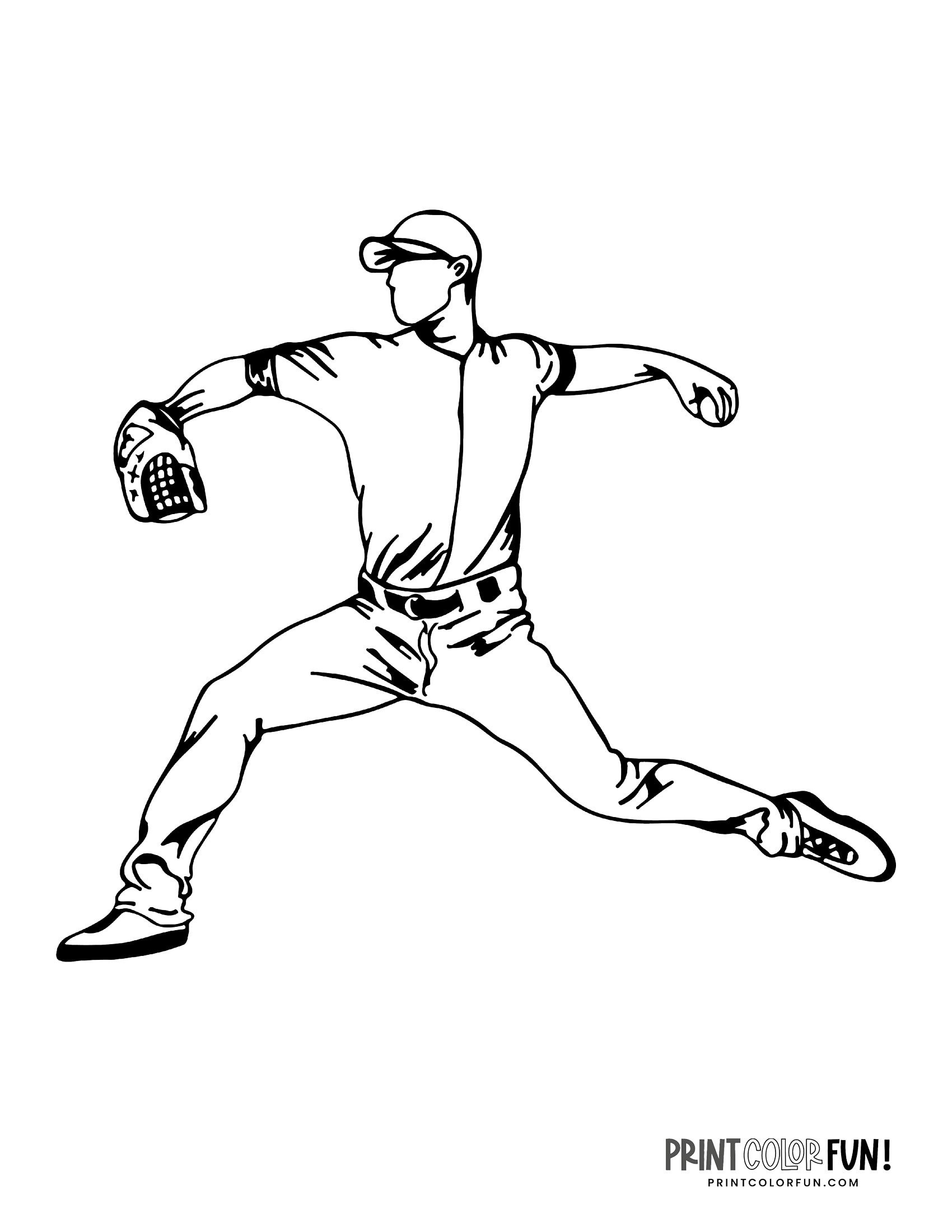 Baseball Printable Coloring Pages
