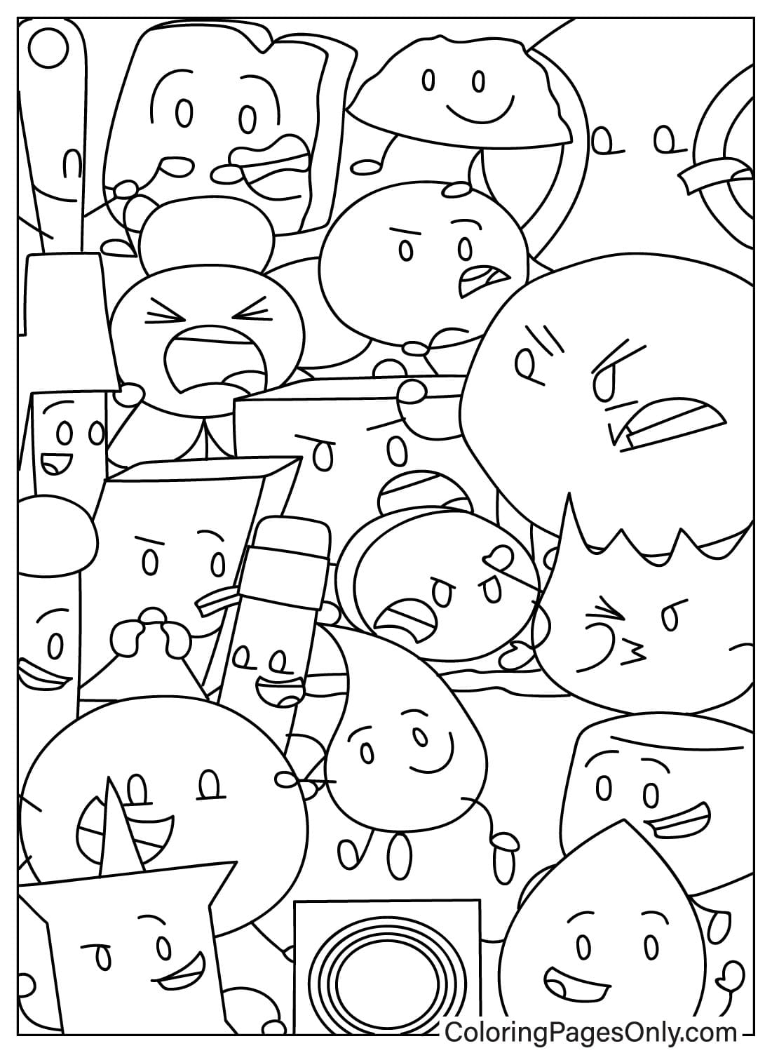 BFDI Coloring Page To Print Free Printable Coloring Pages