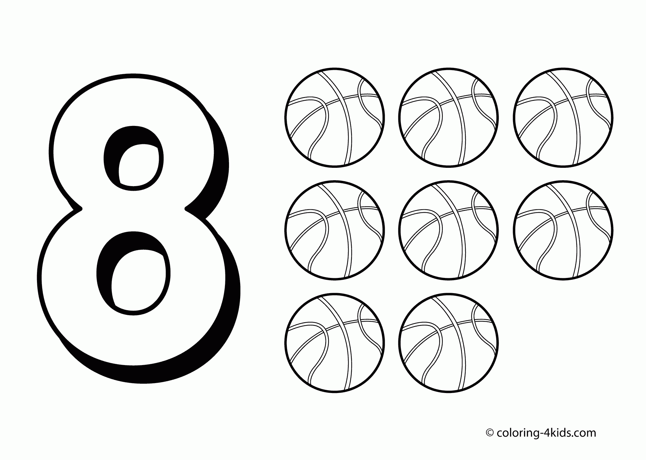 Big Number 8 Sheet Coloring Pages Big Number 8 Sheet Coloring Pages