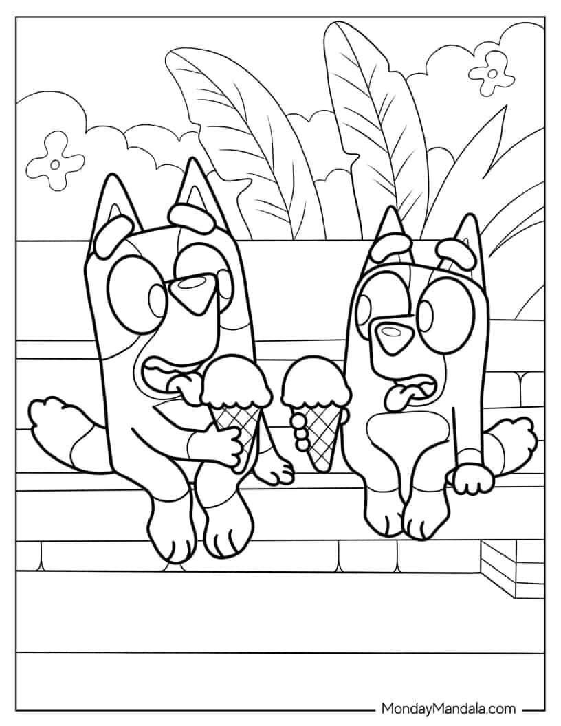 Bingo And Bluey On Bicycle Colouring Page Get Coloring Pages Sinta A Bingo And Bluey On Bicycle Colouring Page Get Coloring Pages Sinta A