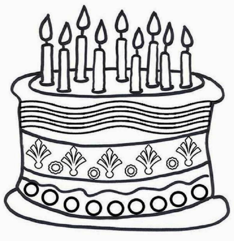 Birthday Cake Printable Coloring Pages Birthday Cake Printable Coloring Pages