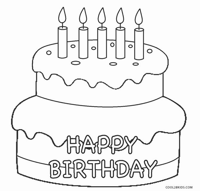 Birthday Cake Printable Coloring Pages Birthday Cake Printable Coloring Pages