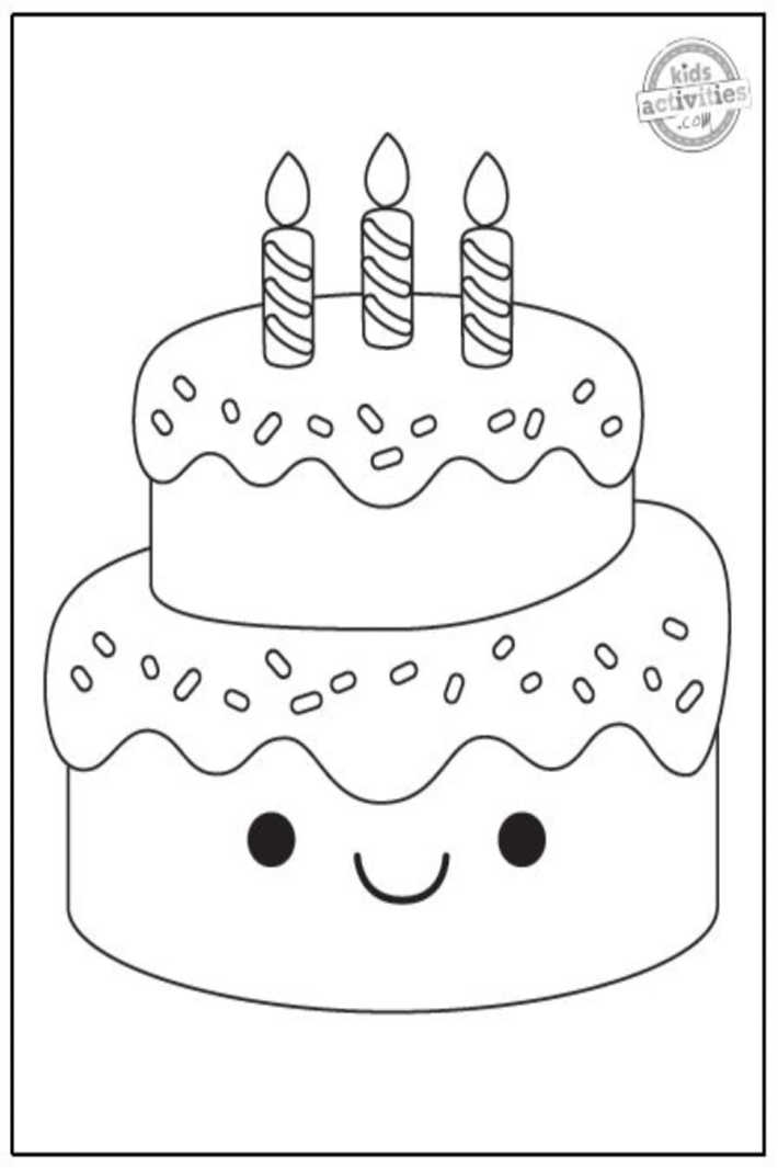 Birthday Cake Printable Coloring Pages Birthday Cake Printable Coloring Pages