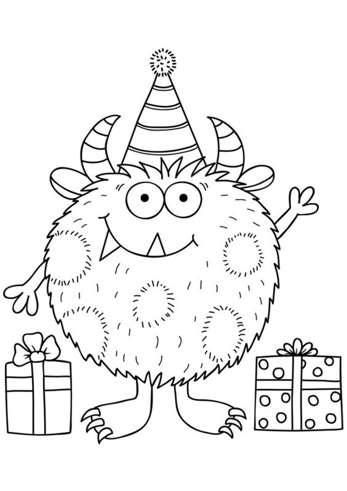 Birthday Monster Coloring Pages
