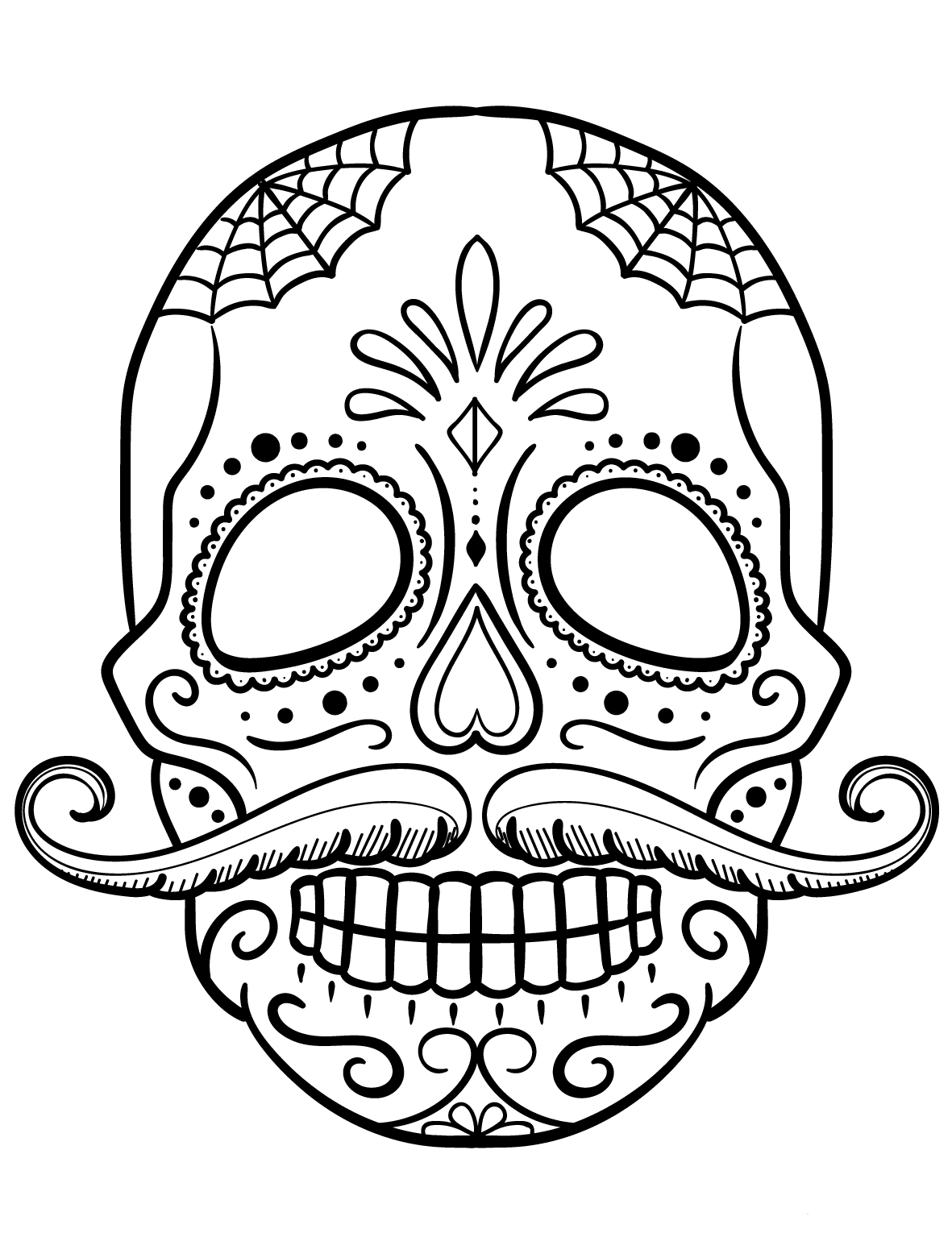 Blank Sugar Skull Coloring Page Blank Sugar Skull Coloring Page