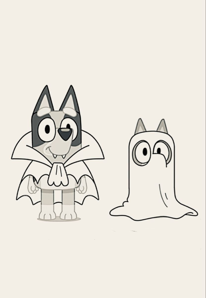 Bluey Bingo Halloween Costume Halloween Printable Halloween Coloring Bluey Bingo Halloween Costume Halloween Printable Halloween Coloring