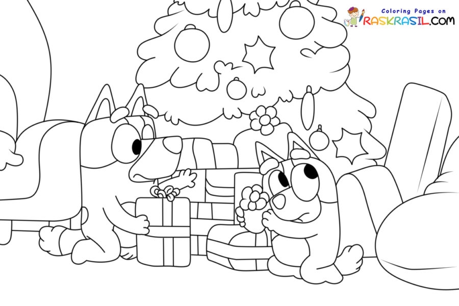 Bluey Christmas Coloring Pages Bluey Christmas Coloring Pages