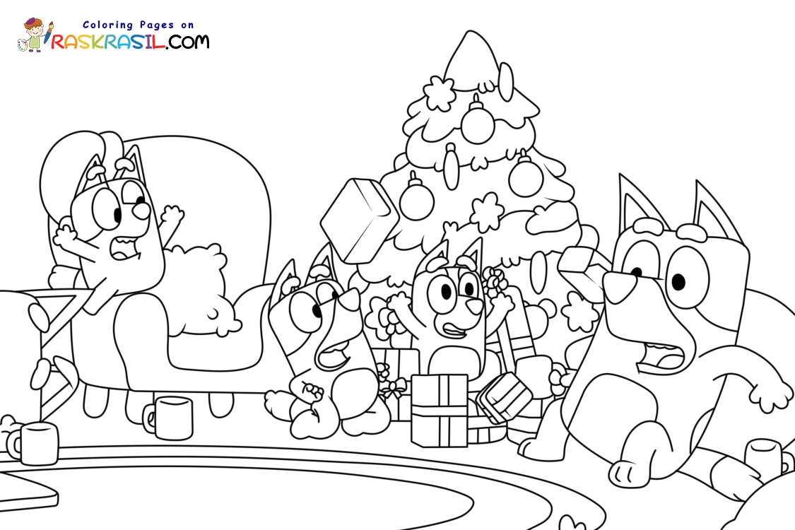 Bluey Christmas Coloring Pages Bluey Christmas Coloring Pages