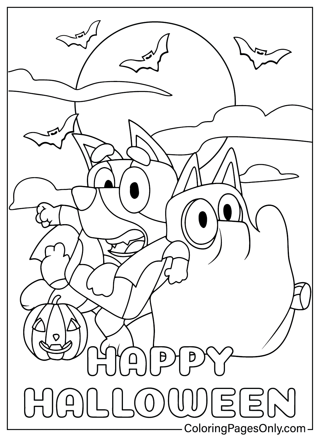 Bluey Halloween Coloring Pages Printable Bluey Halloween Coloring Pages Printable