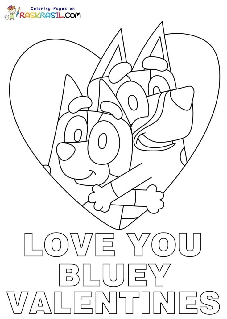 Bluey Valentine Coloring Pages Coloring Pages Valentines Day Bluey Valentine Coloring Pages Coloring Pages Valentines Day
