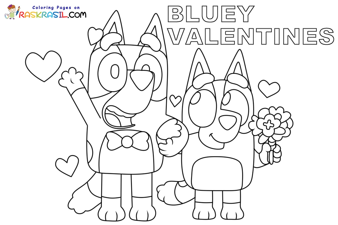 Bluey Valentine Coloring Pages Bluey Valentine Coloring Pages