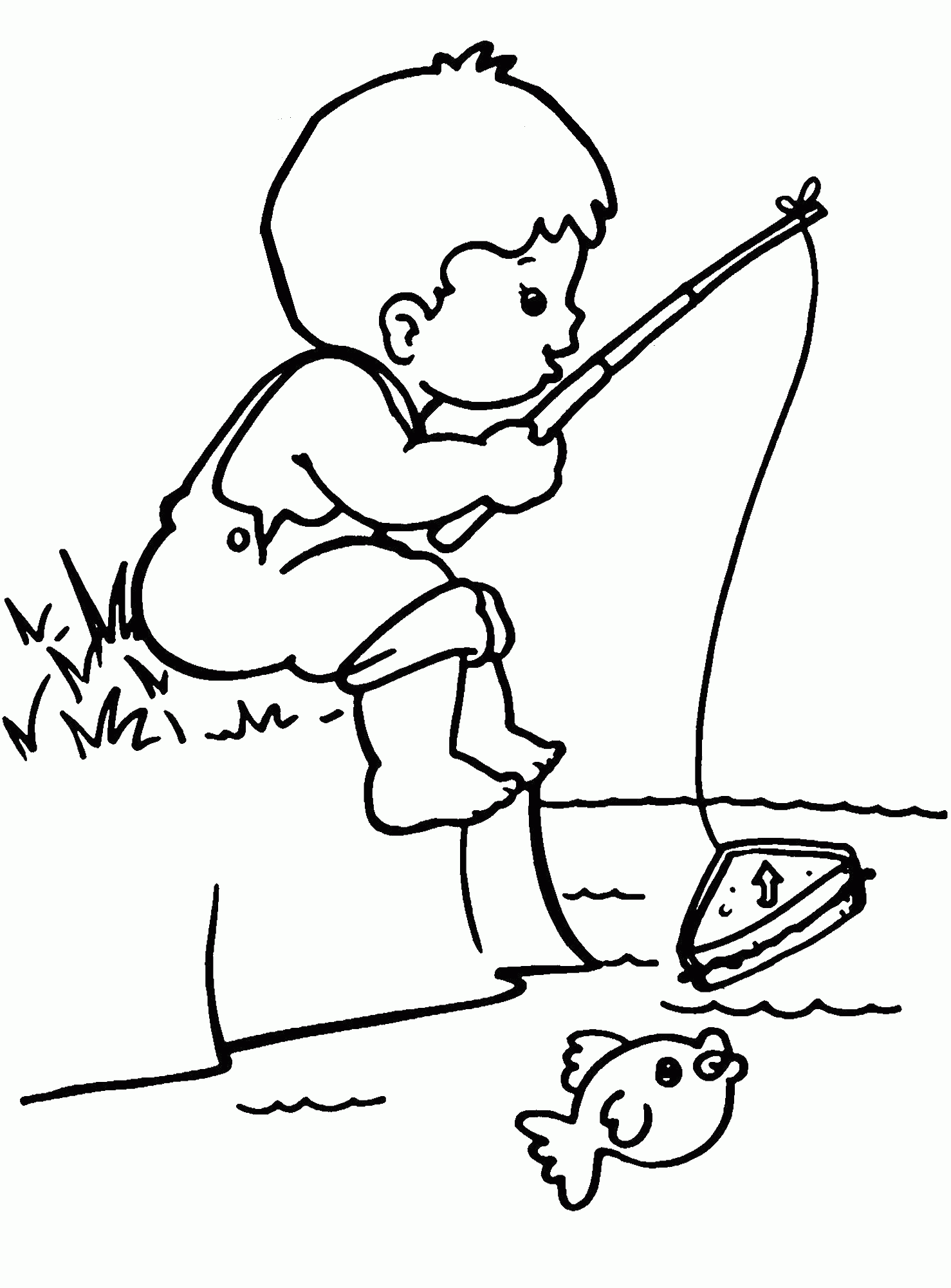Boy Fishing Coloring Page Coloring Home Boy Fishing Coloring Page Coloring Home