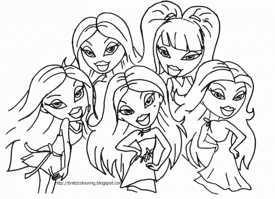 Bratz Girl Coloring Pages Bratz Girl Coloring Pages