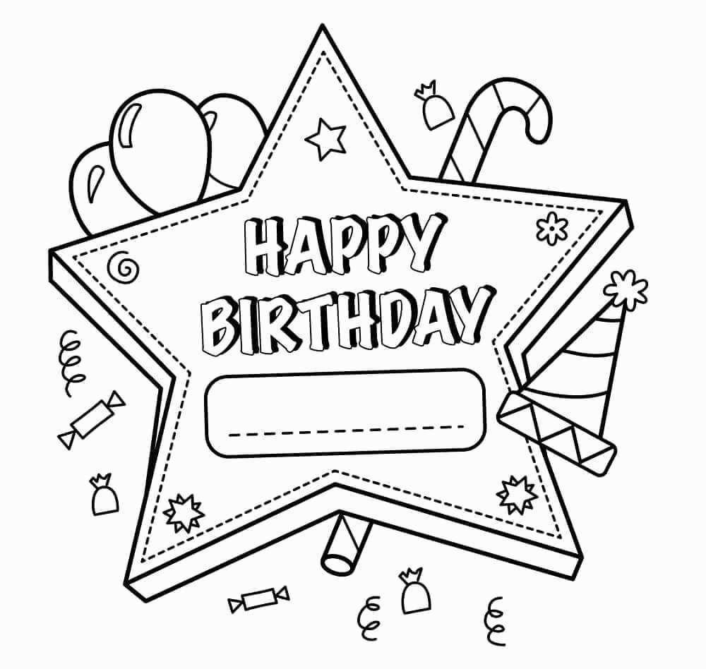 Brilliant Image Of Printable Birthday Coloring Pages Entitlementtrap