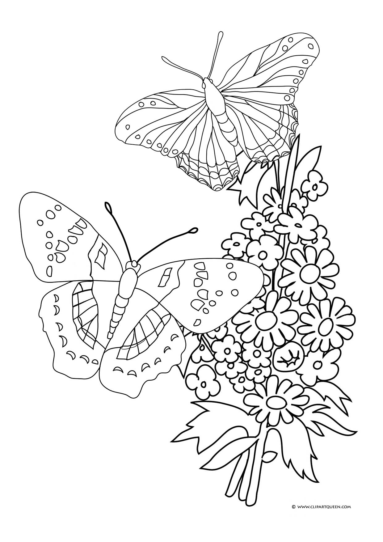 Printable Flower Butterfly Coloring Pages