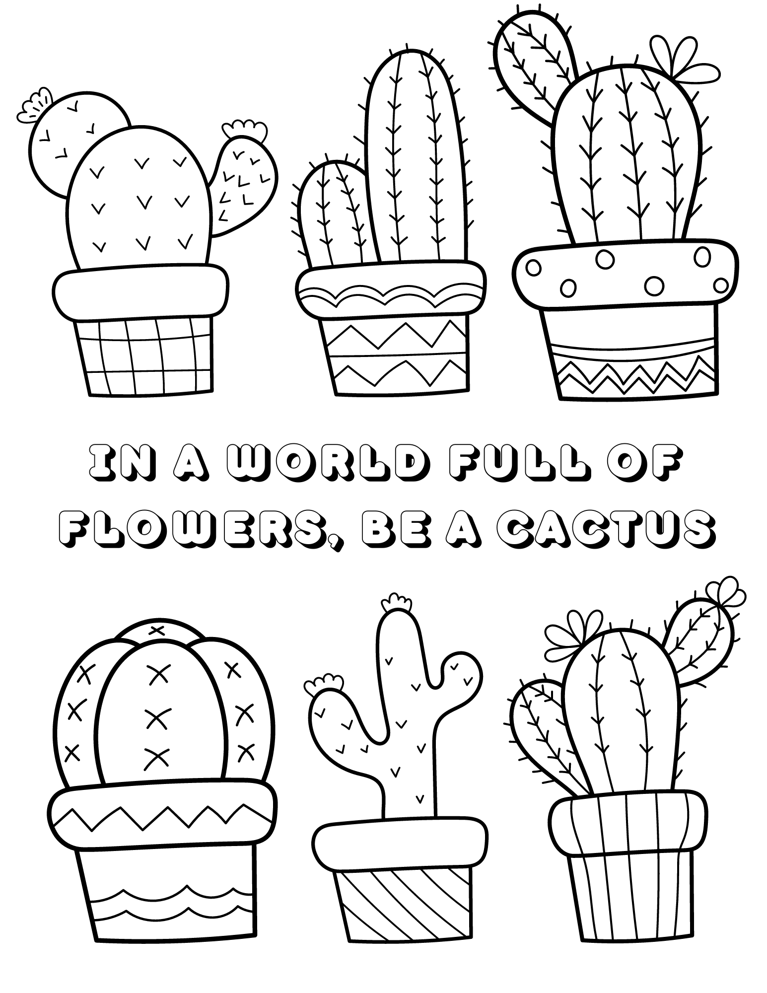 Cactus Coloring Page