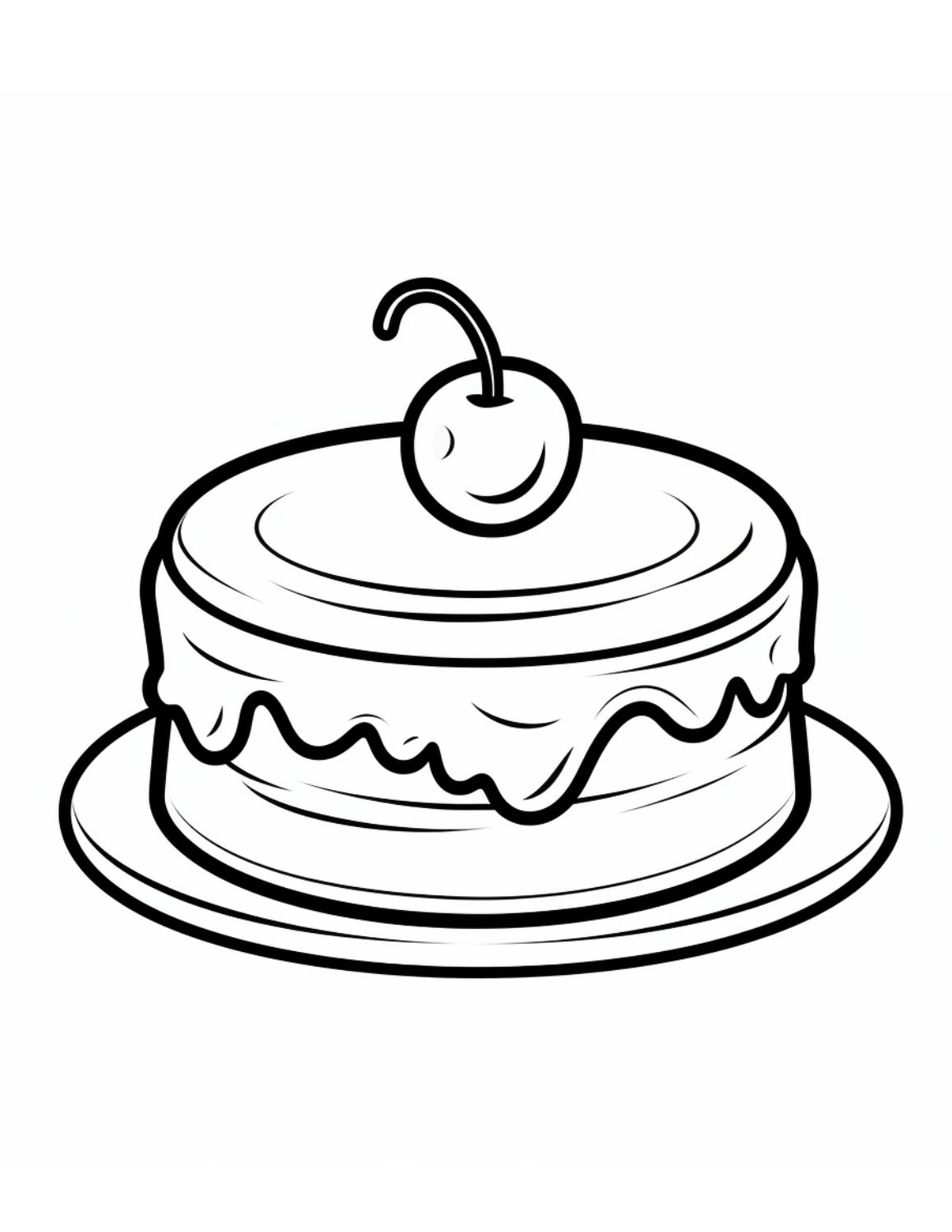 Printable Coloring Pages Cake Printable Coloring Pages Cake