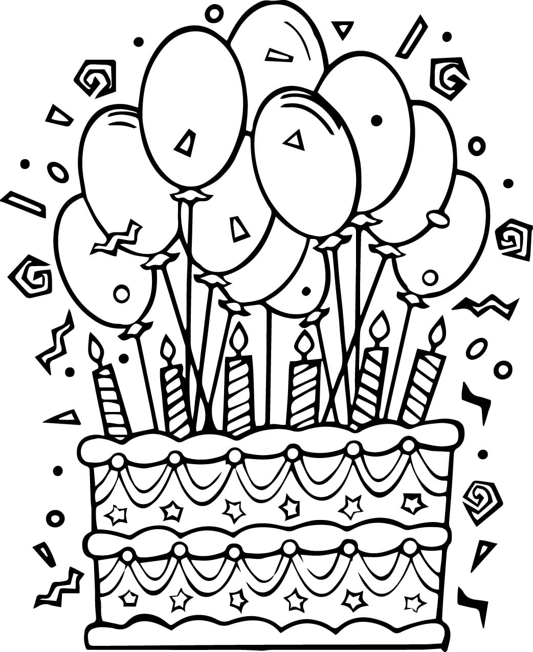 Cake Colouring Page Printable Cake Colouring Page Printable
