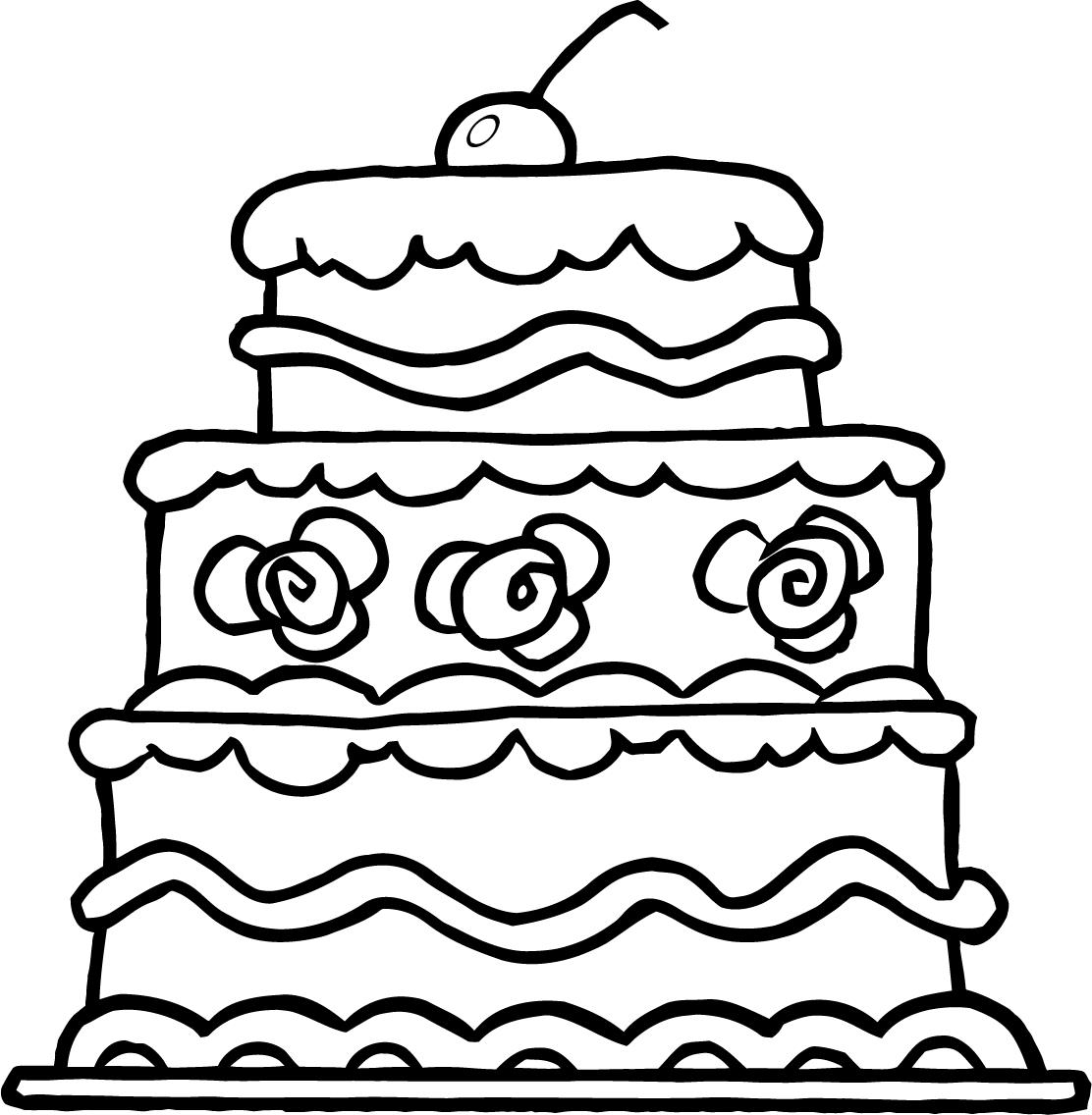 Printable Cake Coloring Pages Printable Cake Coloring Pages