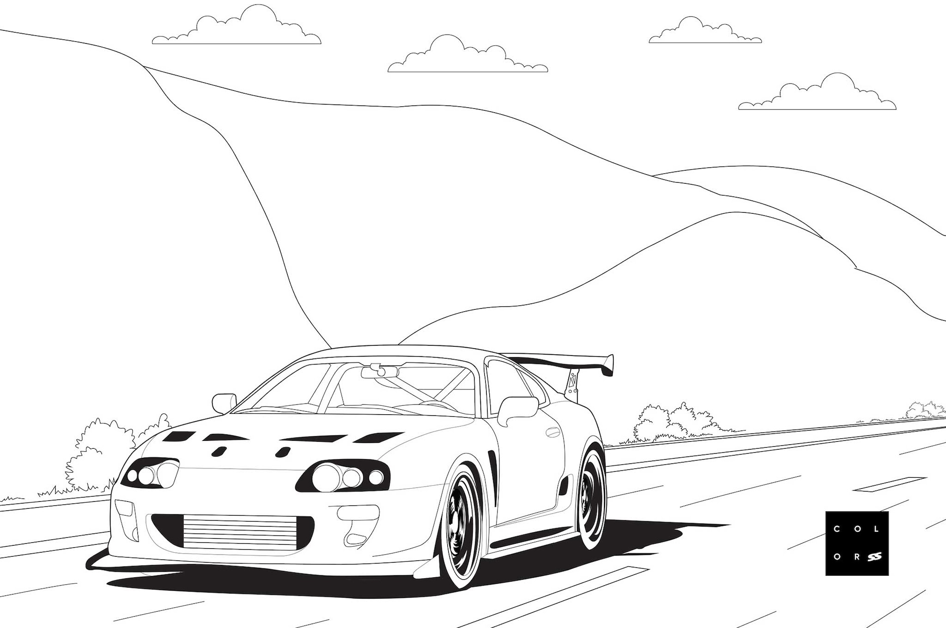 Car Coloring Pages Toyota Supra Ferrari F40 Nissan GT R 42 OFF