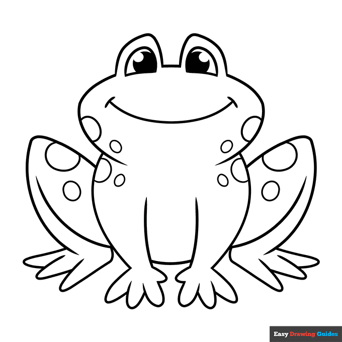 Cartoon Frog Coloring Page Easy Drawing Guides Cartoon Frog Coloring Page Easy Drawing Guides