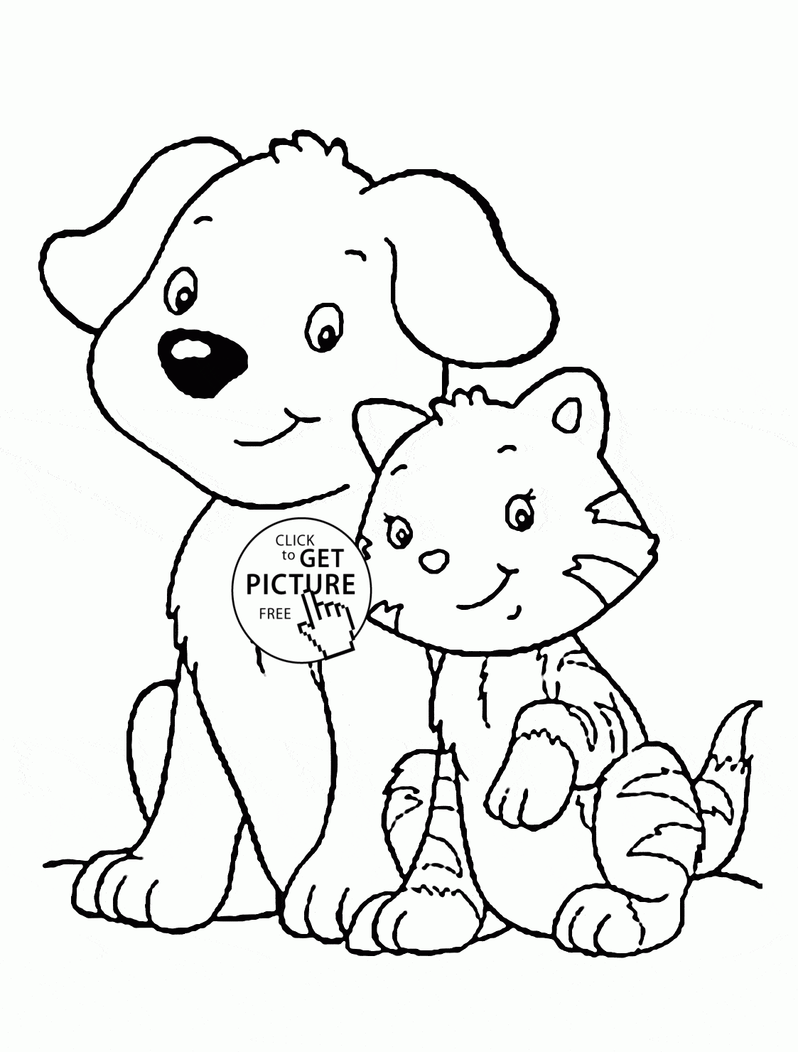 Cat And Dog Coloring Page For Kids Animal Coloring Pages Cat And Dog Coloring Page For Kids Animal Coloring Pages