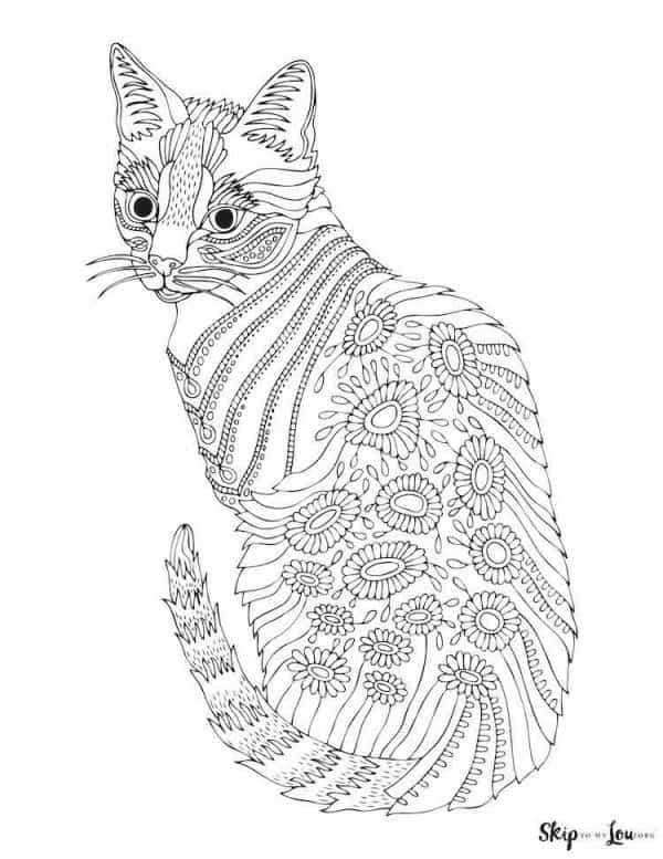Printable Cat Coloring Pages For Adults