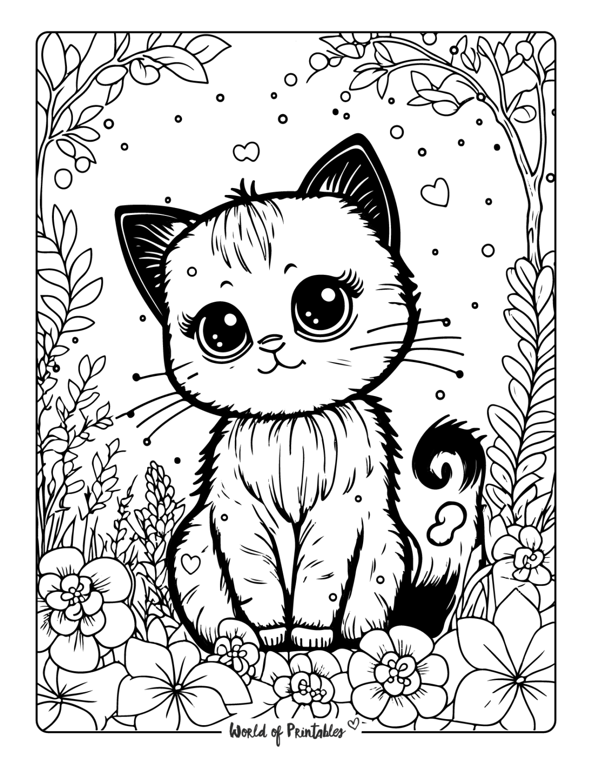 Cat Coloring Pages For Kids Adults World Of Printables Cat Coloring Pages For Kids Adults World Of Printables