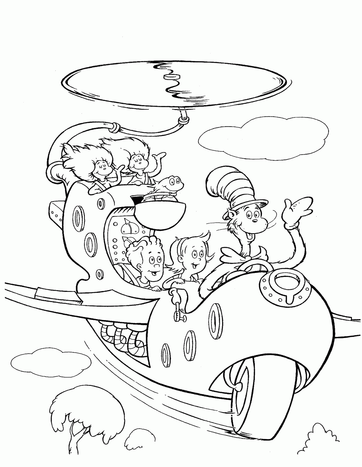 Cat In The Hat Coloring Page Coloring Home