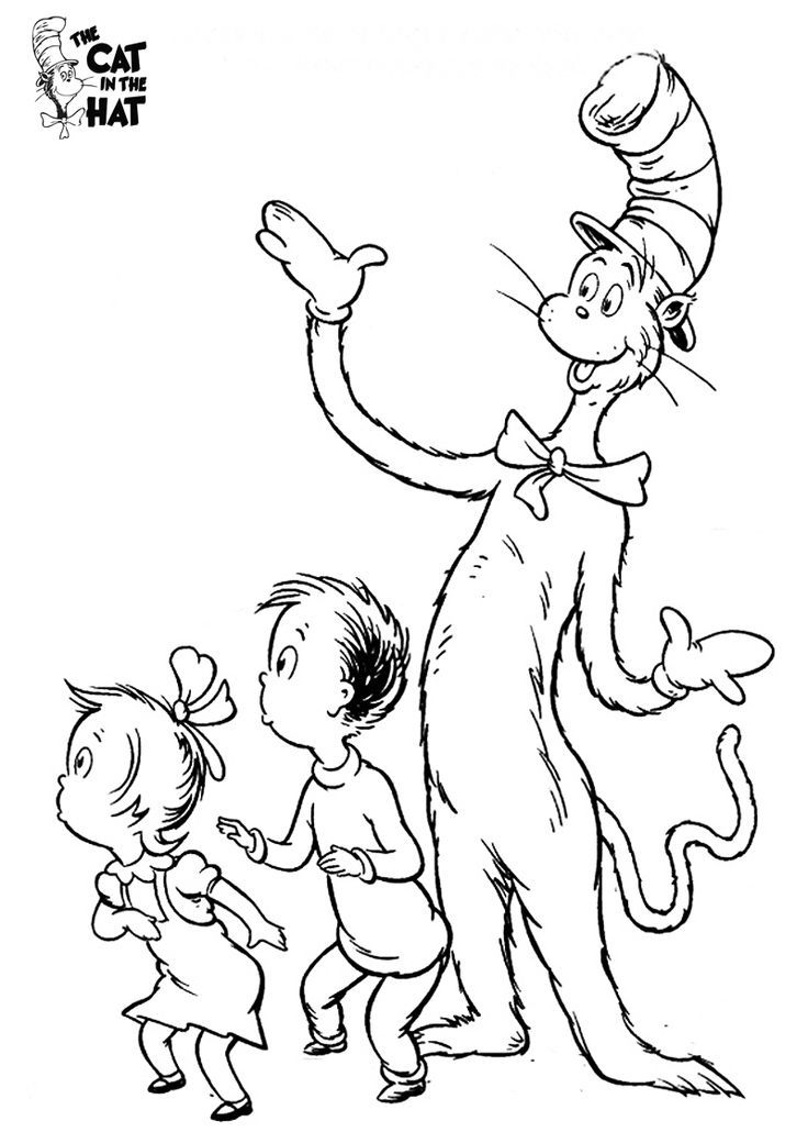 Cat In The Hat Coloring Pages Free Printable Cat In The Hat Coloring Pages Free Printable