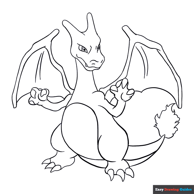Charizard Coloring Page Easy Drawing Guides Charizard Coloring Page Easy Drawing Guides