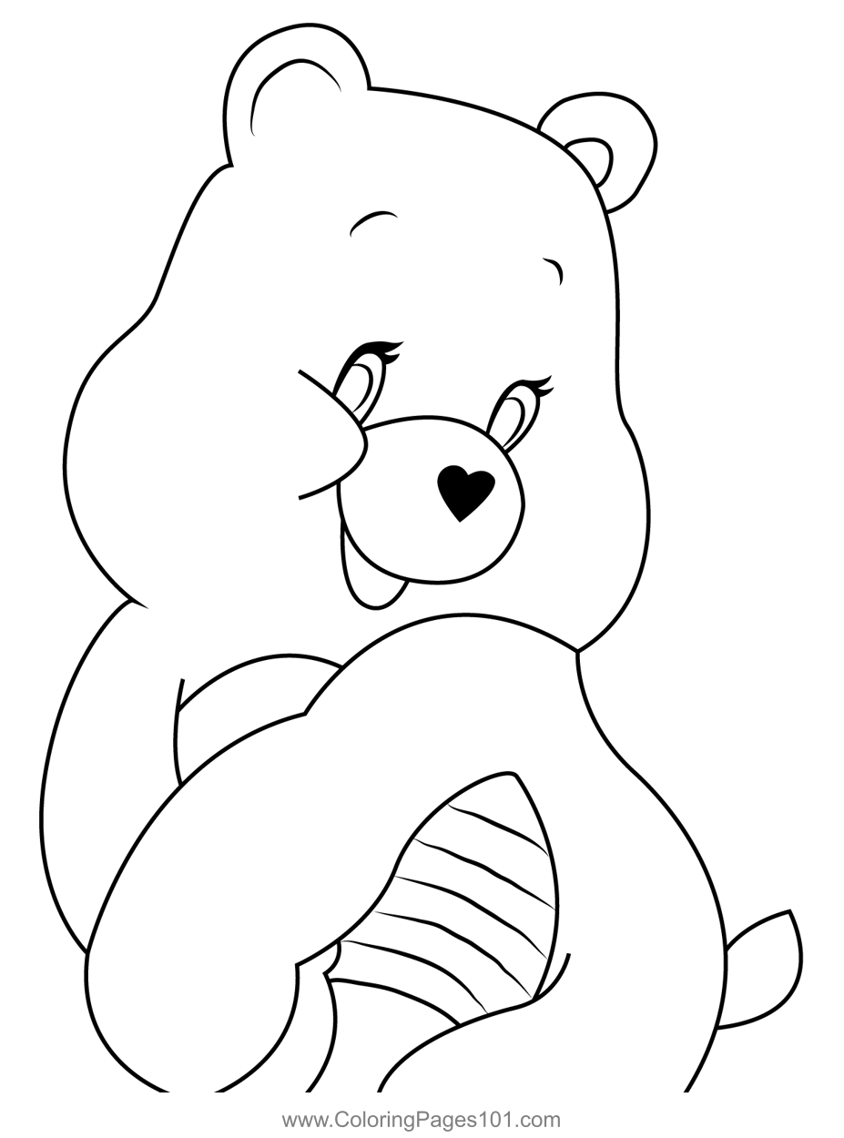 Cheer Bear Shy Coloring Page For Kids Free Care Bears Printable Cheer Bear Shy Coloring Page For Kids Free Care Bears Printable