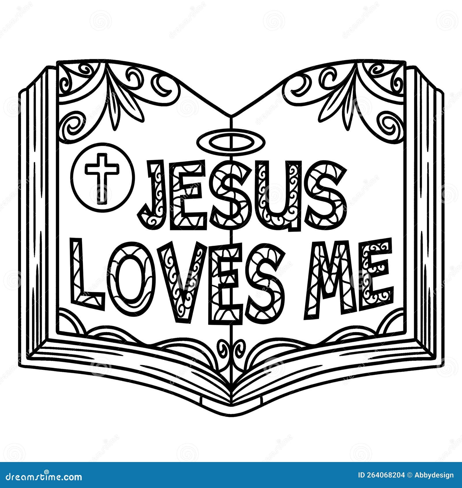 Christian Jesus Loves Me Isolated Coloring Page Stock Vector Christian Jesus Loves Me Isolated Coloring Page Stock Vector