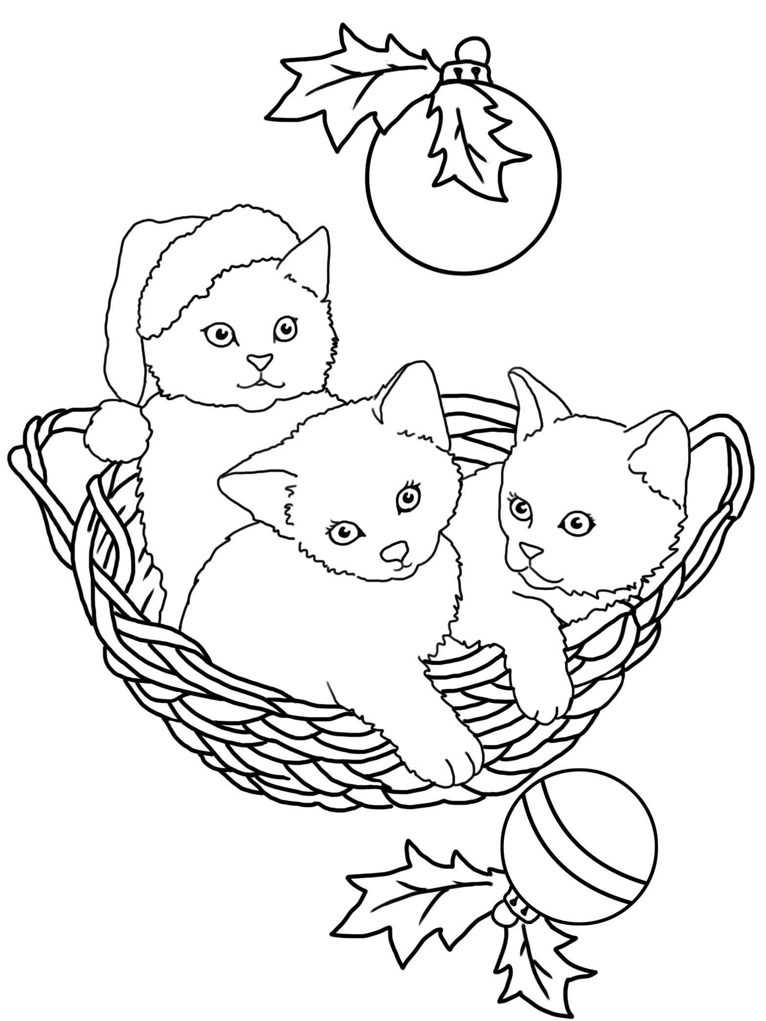 Christmas Cat Coloring Pages Printable Christmas Cat Coloring Pages Printable