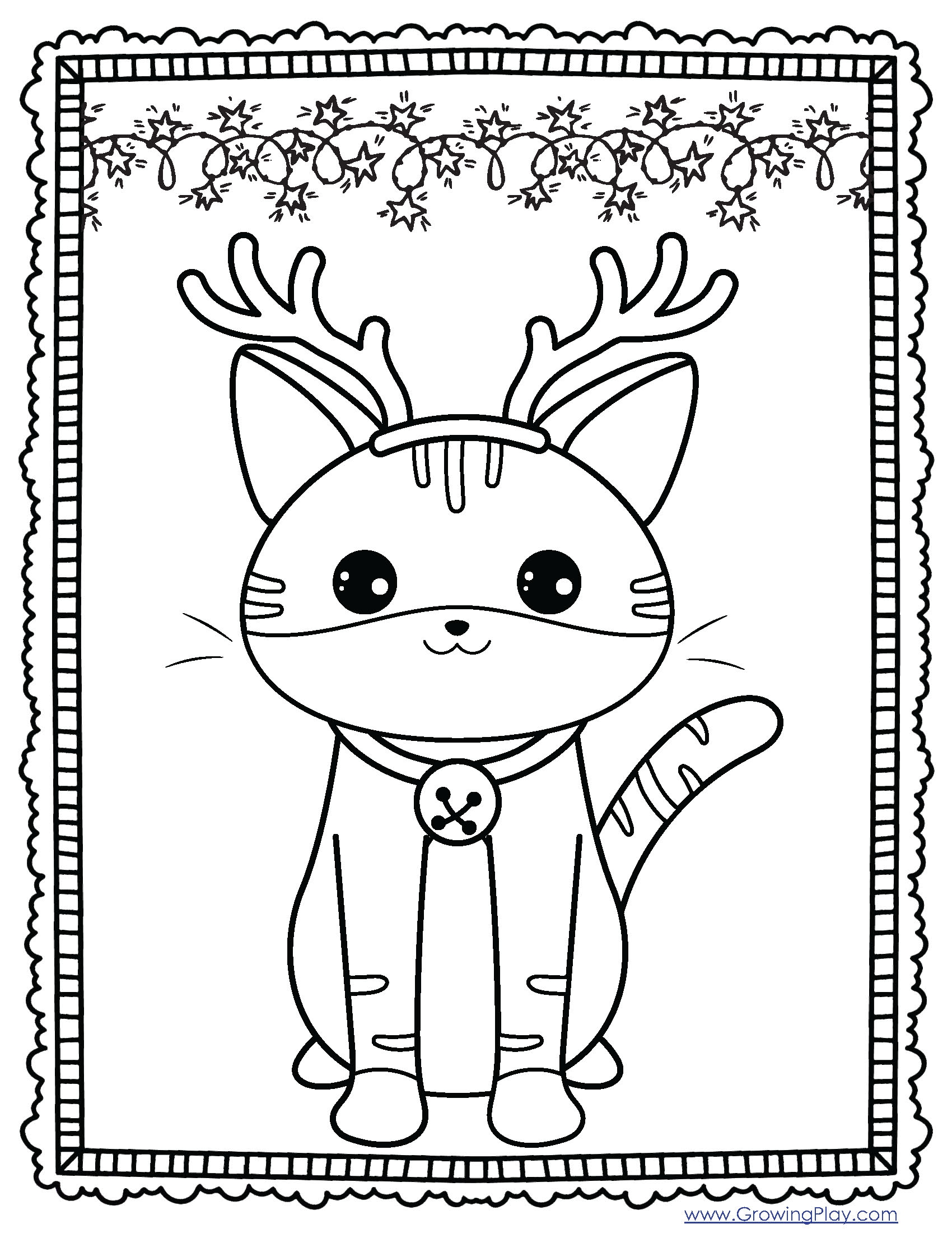 Christmas Cat Coloring Pages PDF FREE Download Growing Play Christmas Cat Coloring Pages PDF FREE Download Growing Play