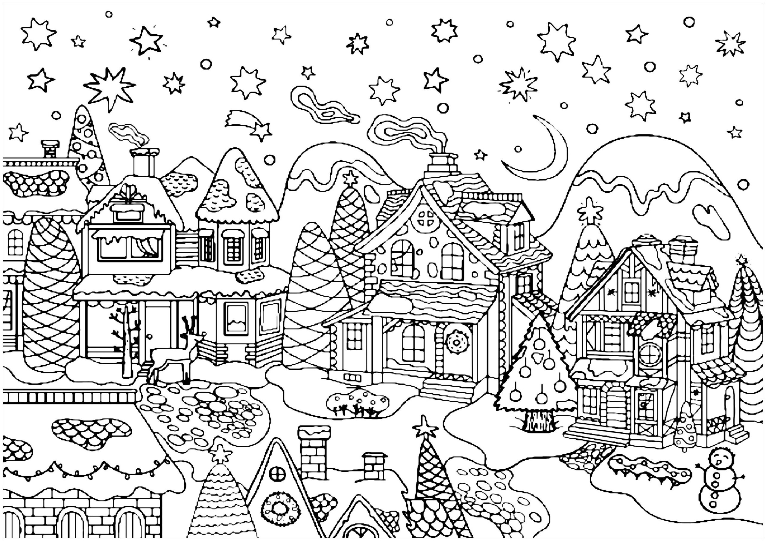 Christmas Houses Coloring Pages Christmas Houses Coloring Pages