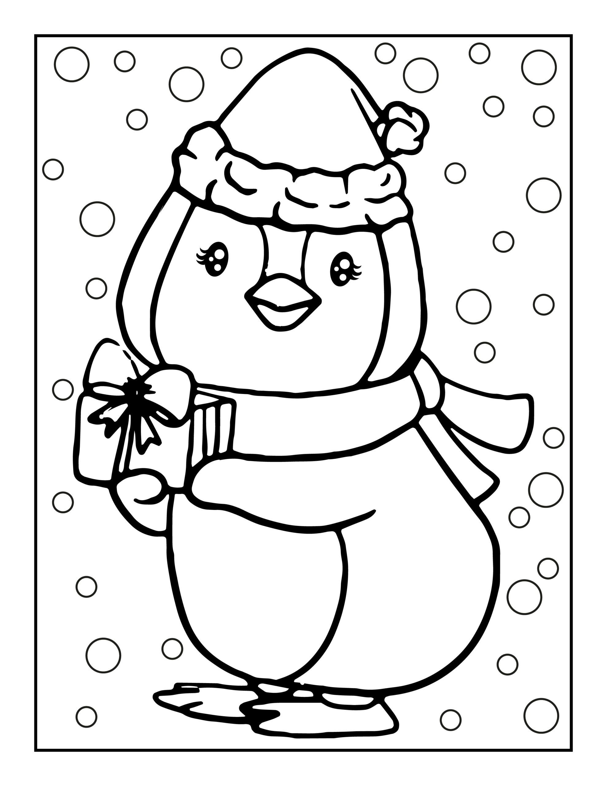 Christmas Penguin Coloring Pages Christmas Penguin Coloring Pages