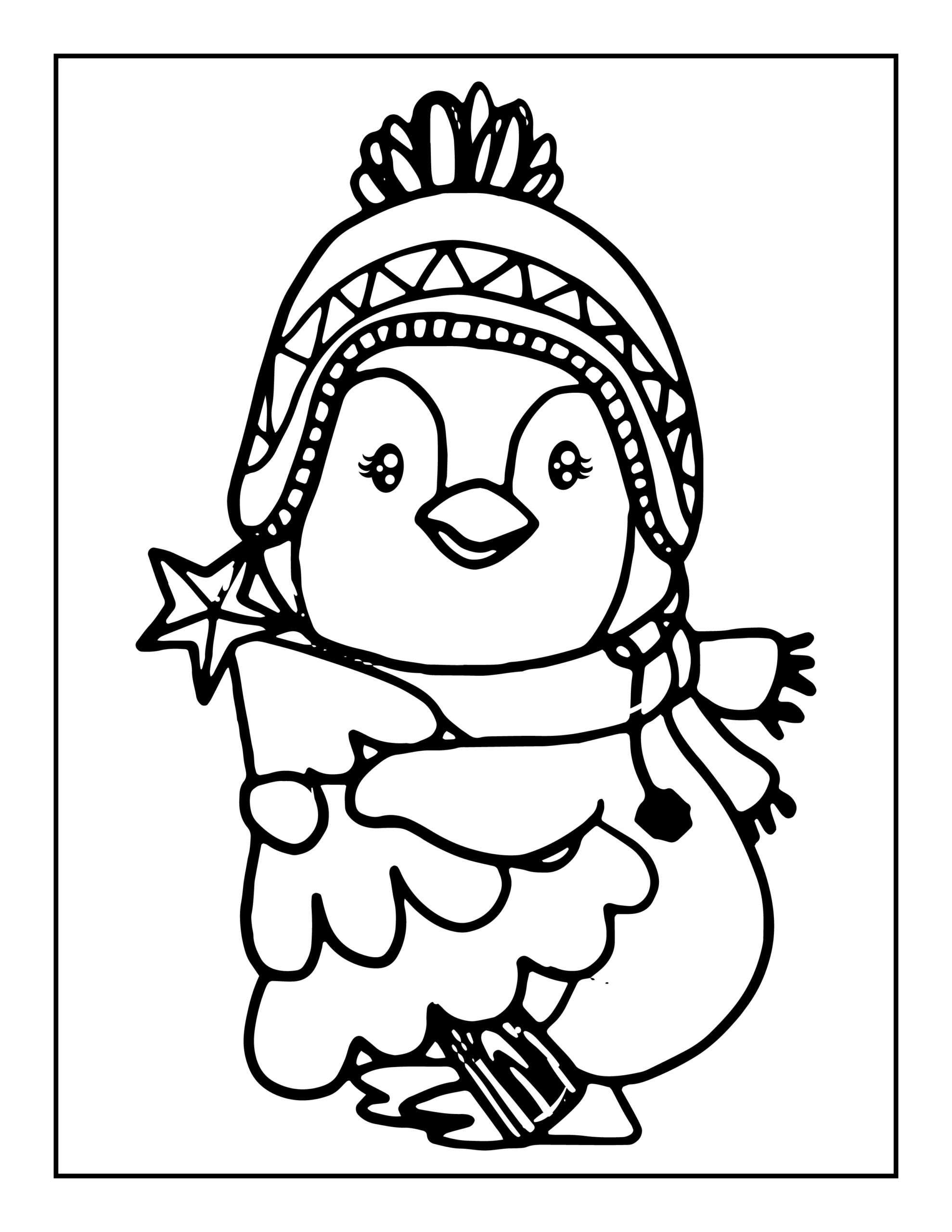 Christmas Penguin Coloring Pages Christmas Penguin Coloring Pages
