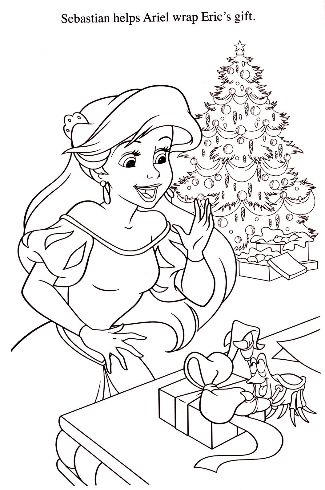 Free Printable Disney Princess Christmas Coloring Pages