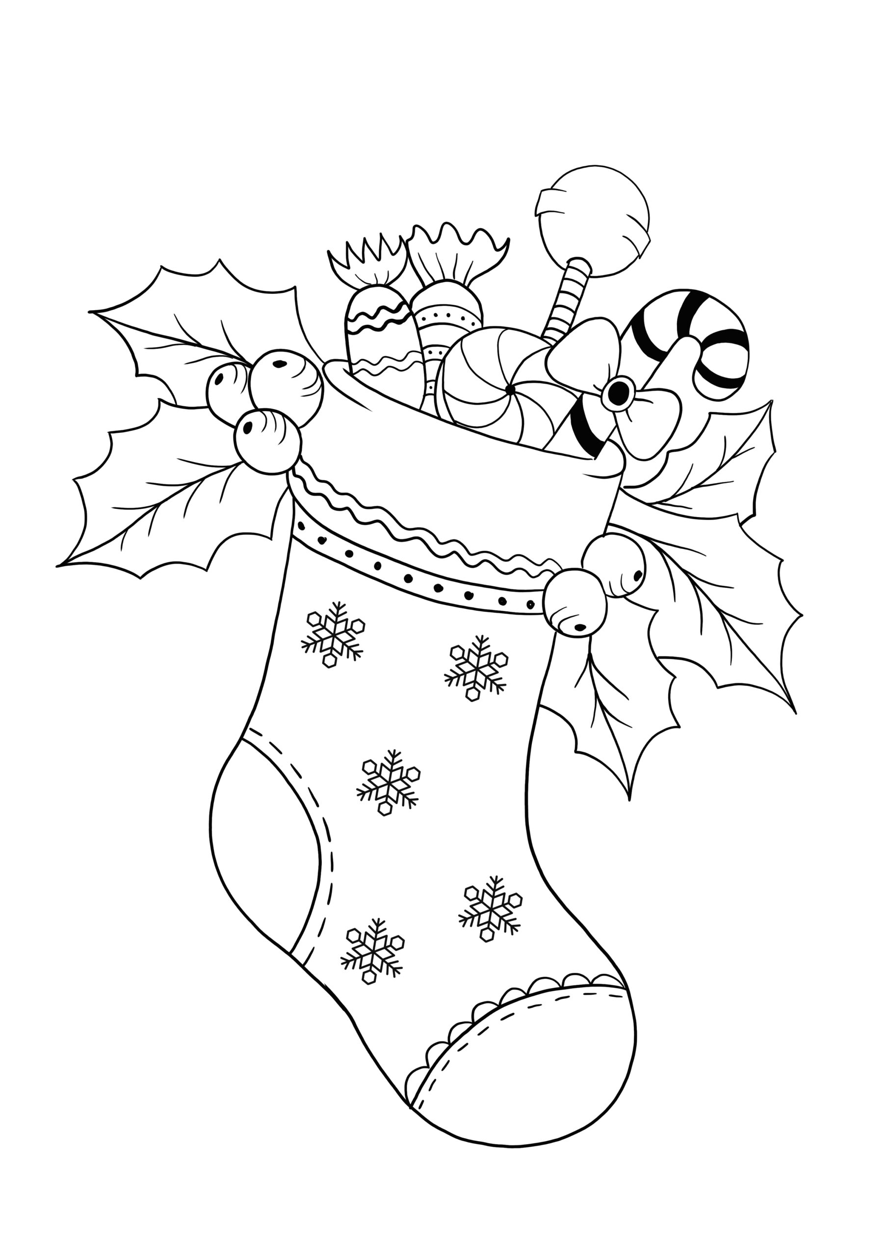 Christmas Stocking To Print For Free And Color Christmas Stocking To Print For Free And Color