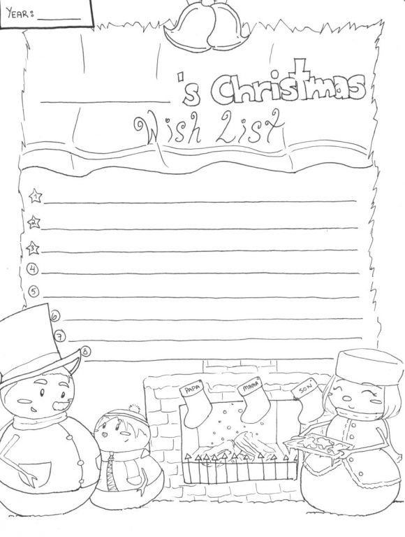 Free Printable Christmas Wish List Coloring Pages Free Printable Christmas Wish List Coloring Pages