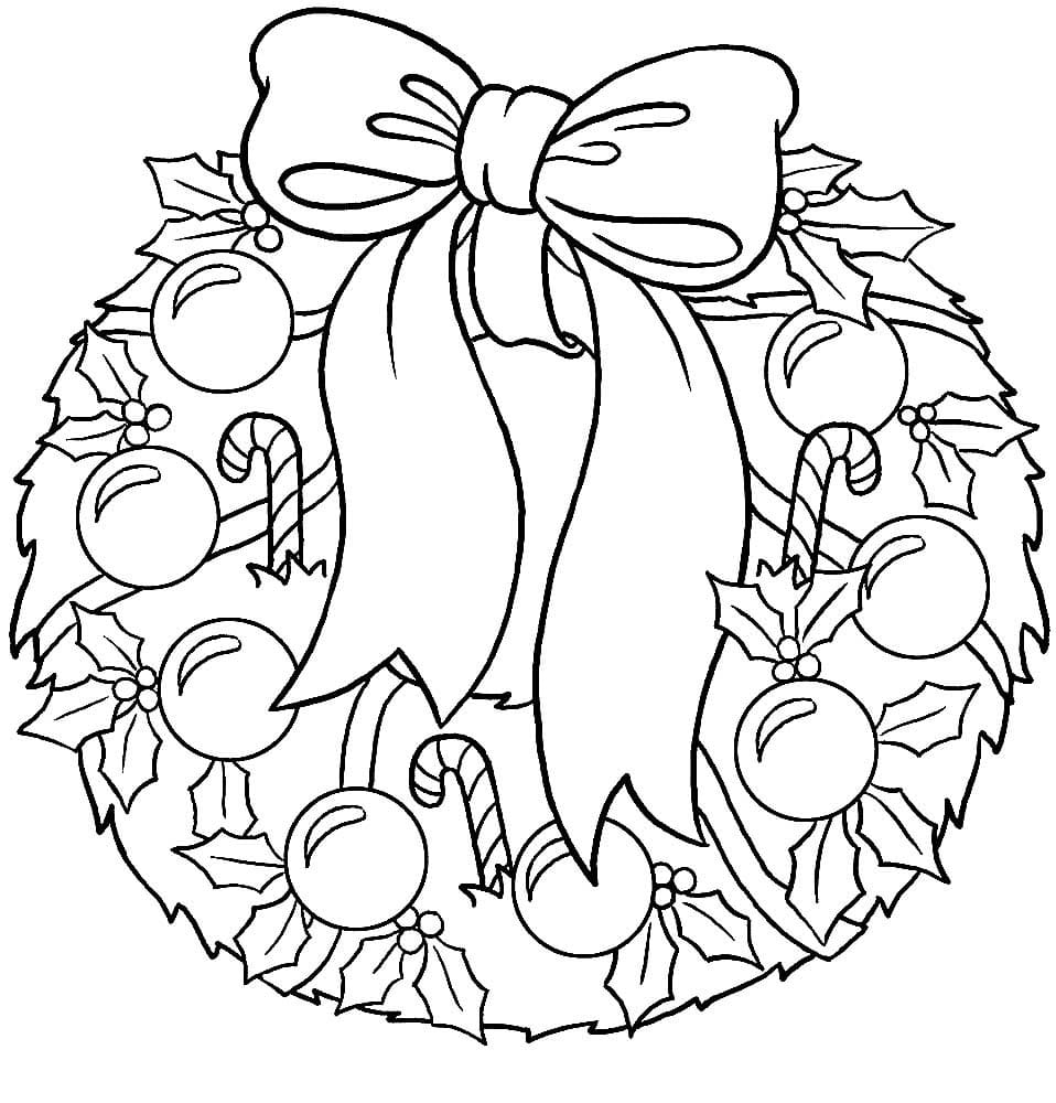 Christmas Wreath Printable Coloring Pages Christmas Wreath Printable Coloring Pages