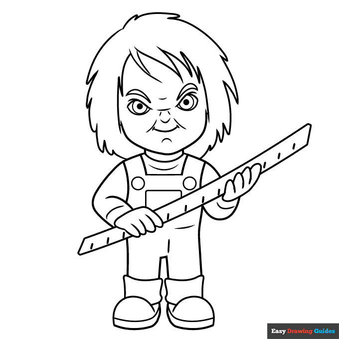 Chucky Coloring Page Easy Drawing Guides Chucky Coloring Page Easy Drawing Guides