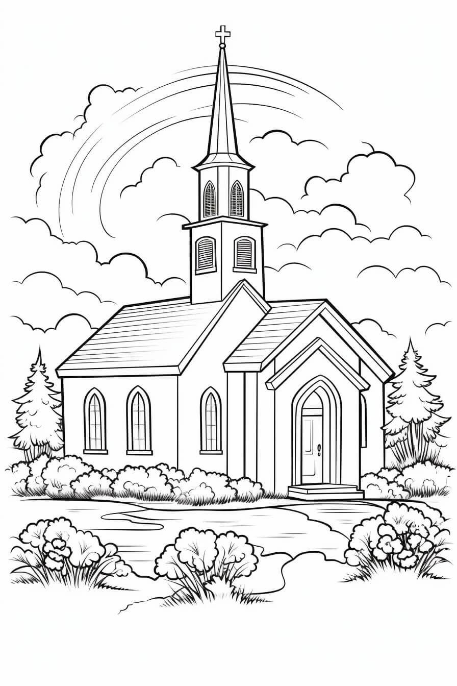 Free Printable Church Coloring Pages Free Printable Church Coloring Pages
