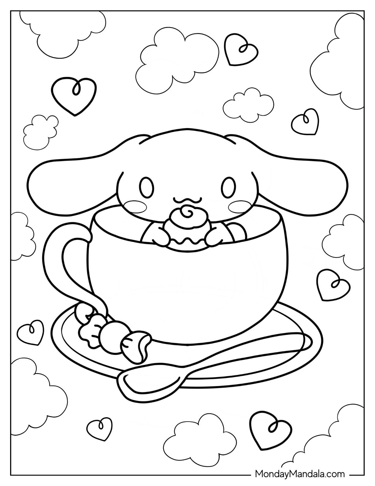Cinnamoroll Printable Coloring Pages Cinnamoroll Printable Coloring Pages