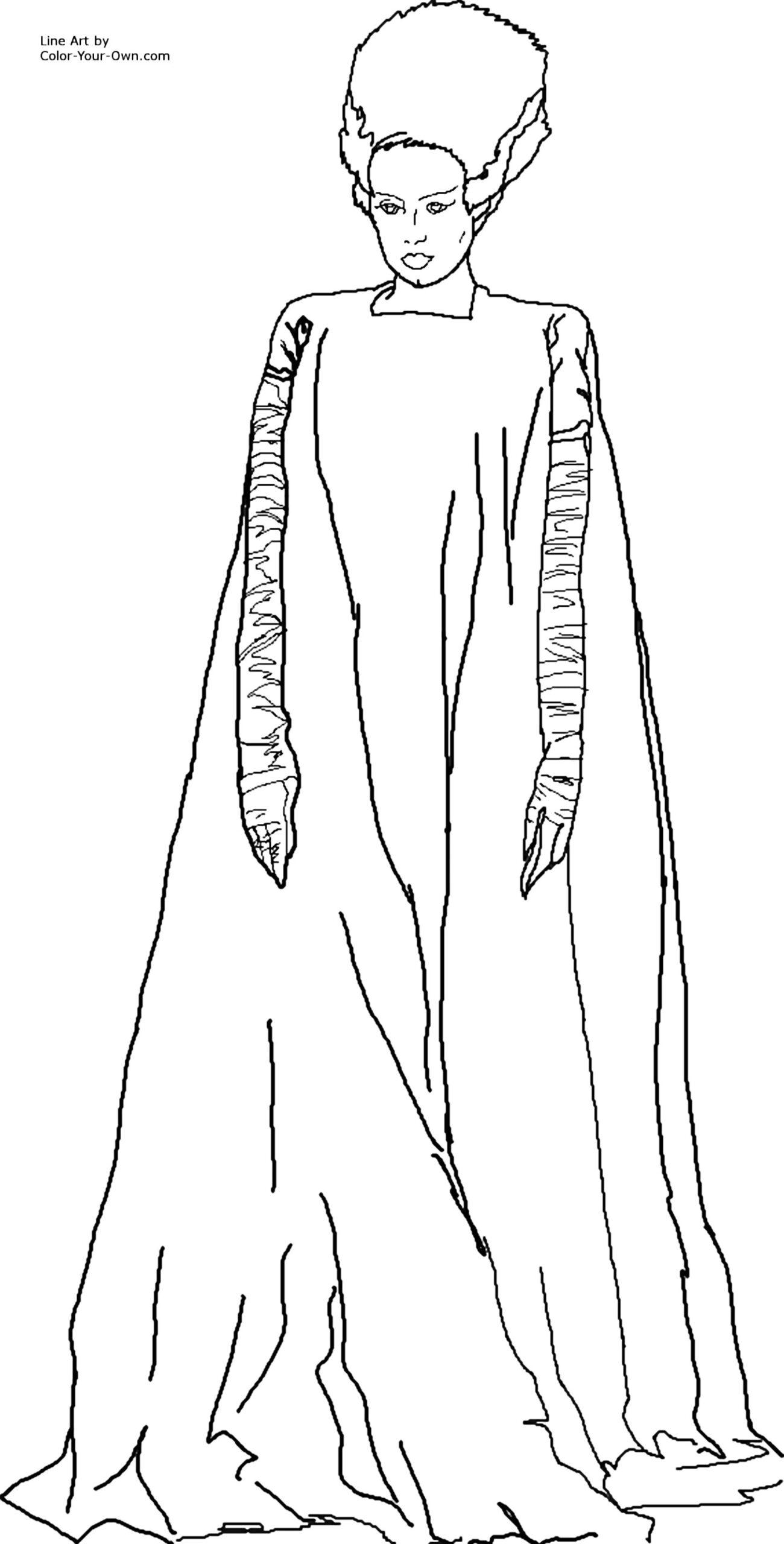 Classic Monster Movie Bride Of Frankenstein Coloring Page Classic Monster Movie Bride Of Frankenstein Coloring Page